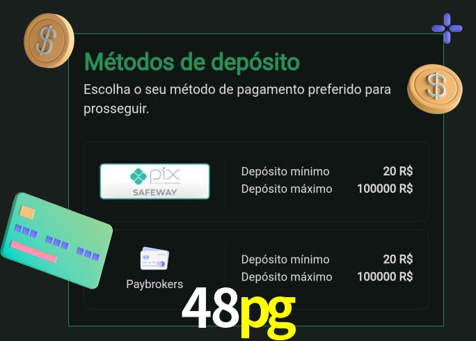 O cassino 48pg oferece uma grande variedade de métodos de pagamento